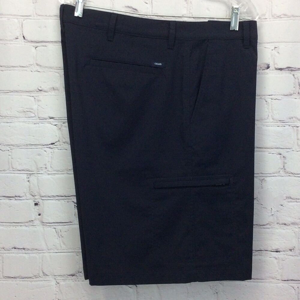 Chaps Golf Shorts Men's Size 40 Navy Flat Front Cargo Pocket Polyester Blend